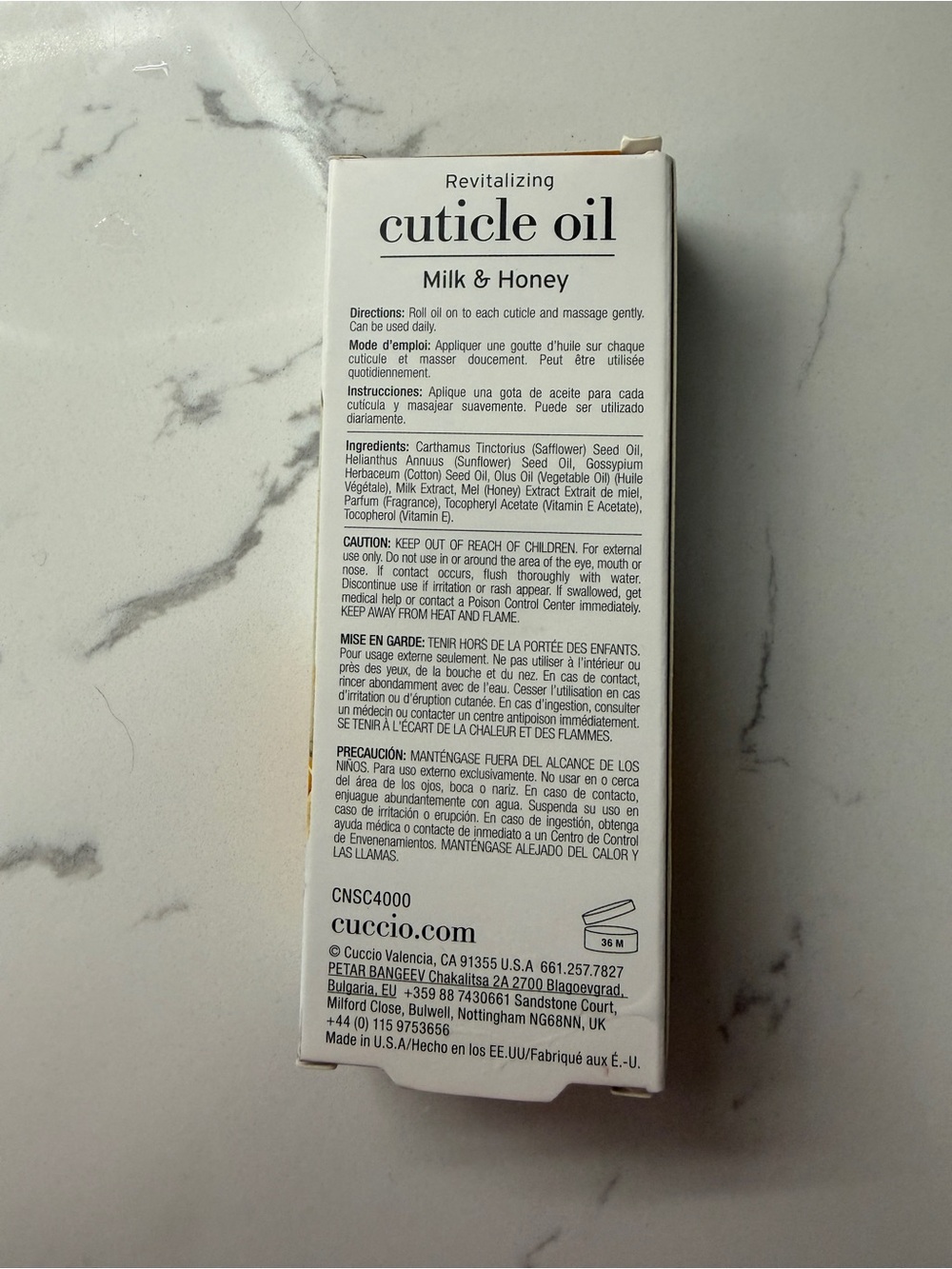 NIB Cuccio Naturale Revitalizing Roll-On Cuticle Oil Milk & Honey 10mL - Picture 4 of 6